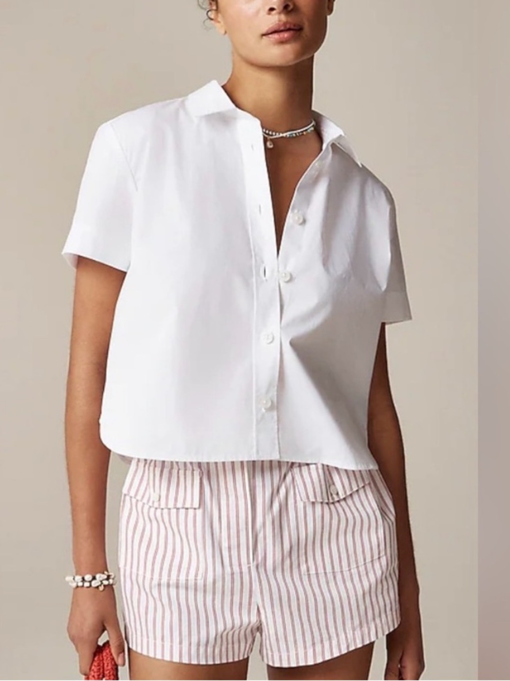J. Crew Gamine shirt in cotton poplin Size 14 Red - Picture 16 of 16